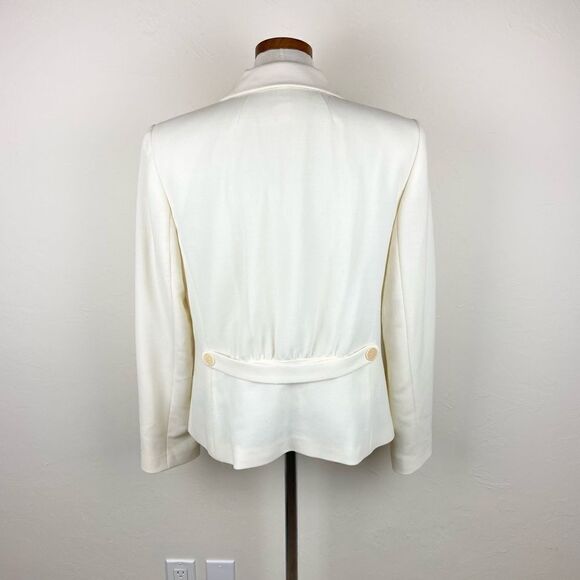 Lafayette 148 Virgin Wool Blazer Jacket - Ivory - Picture 5 of 6